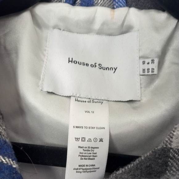 House of Sunny lined plaid jacket size 6 - Picture 3 of 4